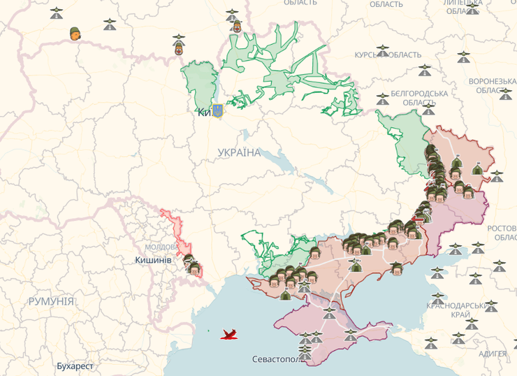 Карта боевых действий от аналитиков Deep State на 8 февраля