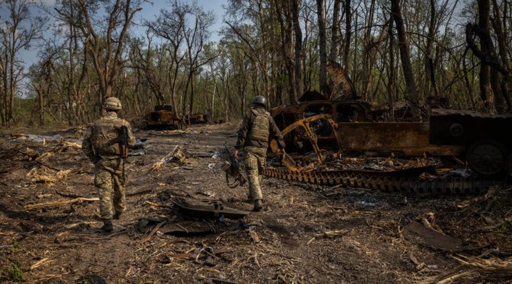 Знищена на березі Сіверського Дінця російська техніка