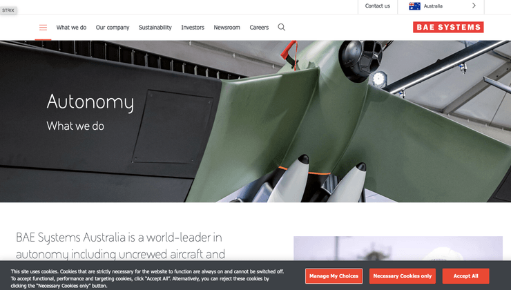 Скриншот сайта baesystems.com