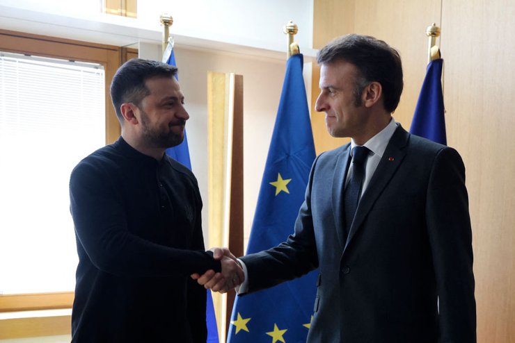 Владимир Зеленский и Эмманюэль Макрон, выступление Макрона, заявление Макрона, Макрон о ядерном оружии, Макрон и Украина, Макрон Зеленский, Франция поддержка Украины, альтернатива НАТО