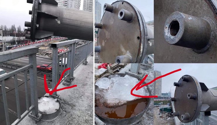 шулявский мост, столбы