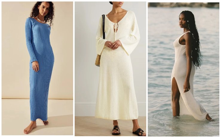 Вязаные макси-платья
