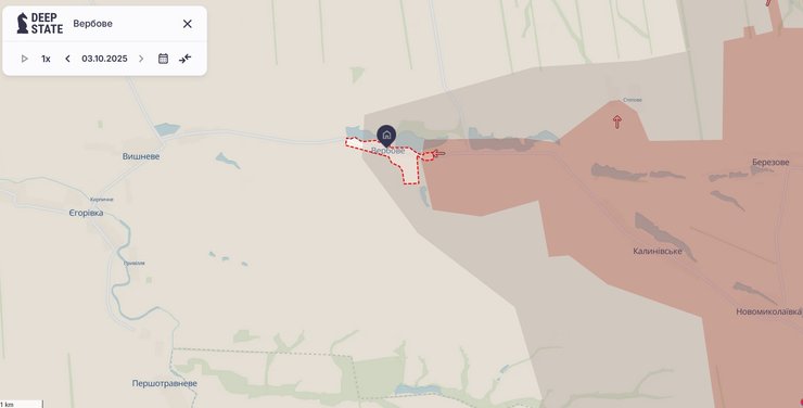 DeepState 3 октября показали серую зону в Вербовом