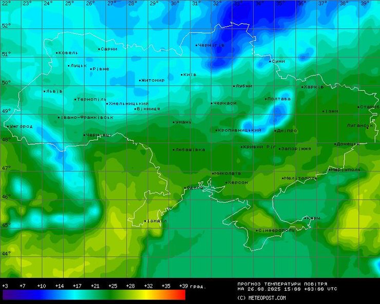 погода 26 августа карты