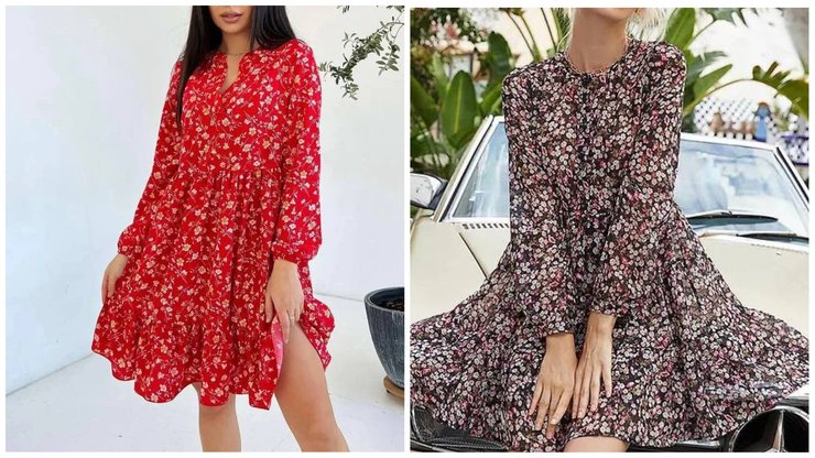Платья свободного кроя в мелкий цветочек — антитренд лета 2024
