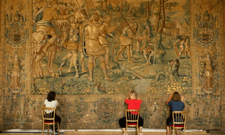 гобелен, реставрация, восстановление, грязь, краситель, проект, история, Англия, Елизавета, библейская история, консервация