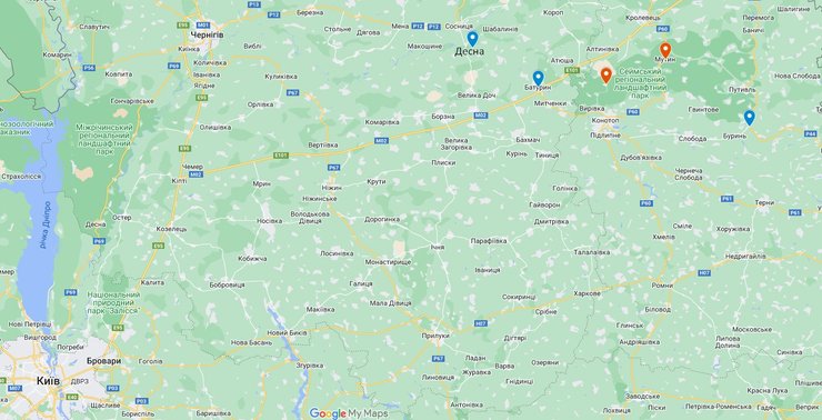 Загрязнение Десны, Минприроды, 22 сентября, карта