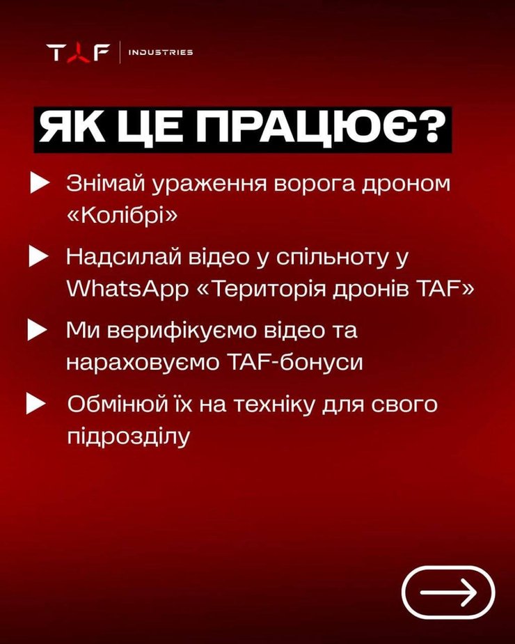 Кроки бонусної програми TAF Bonus для "Колібрі"