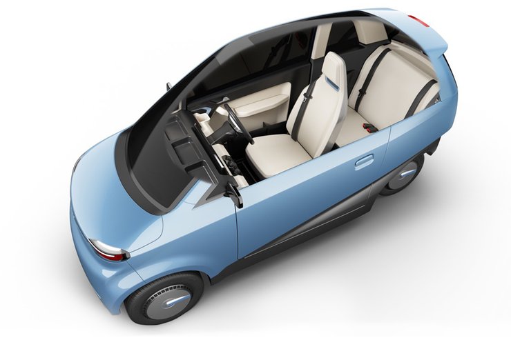 салон Vayve Eva, электромобиль Vayve Eva, солнечные батареи, новый Vayve Eva, электромобиль Vayve Eva