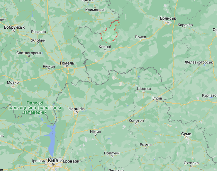 Суражский район на карте, Суражский район Брянской области