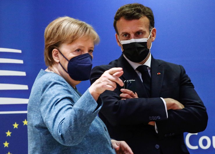 ангела меркель и эммануэль макрон
