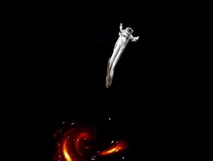 спагеттификация, черная дыра, человек 