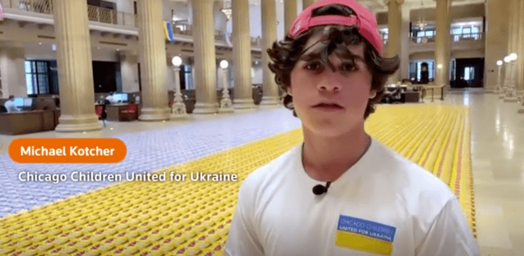 майкл котчер флаг украины, флаг украины рекорд, флаг украины чикаго рекорд