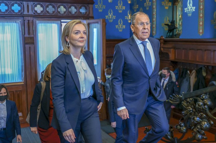 Лиз Трасс во время визита в Москву в феврале 2022 года