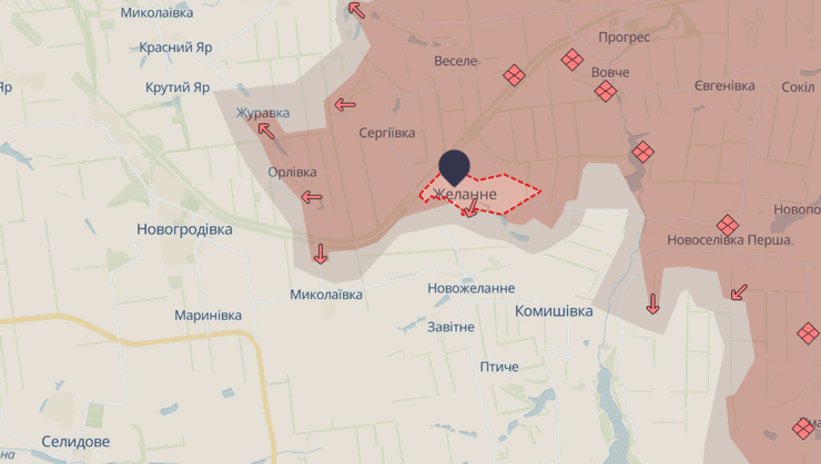Российская пехота штурмует позиции ВСУ на Покровском направлении ежедневно. Карта DeepState