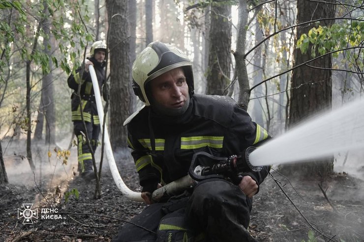 ГСЧС ликвидируют возгорание на Киевщине