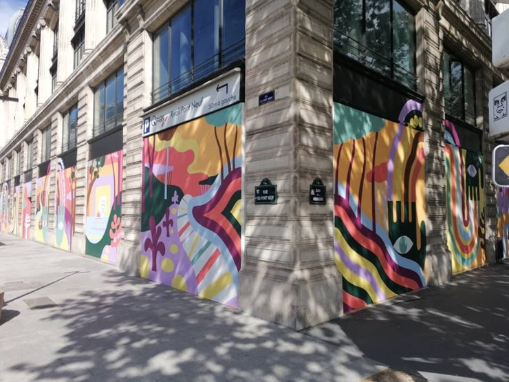 стивен берк, Louis Vuitton, мурал, париж