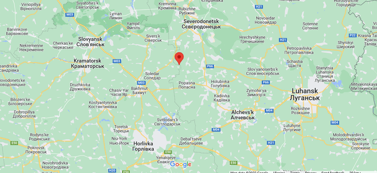 Нырково расположено на юго-западе от Северодонецка