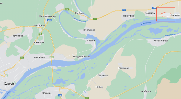 новотягинка, херсонская область, карта