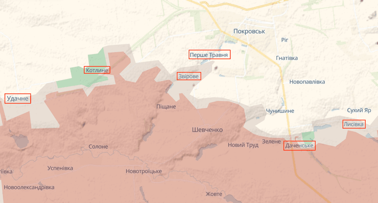 ЗС РФ наступають на підступах до Покровська у Донецькій область