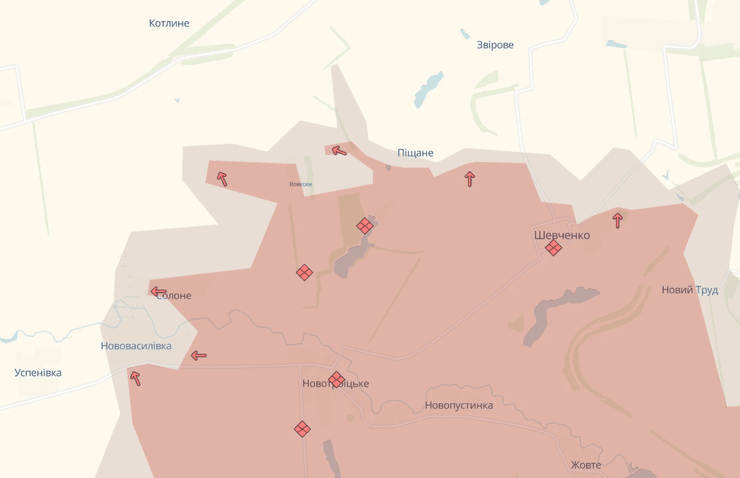 наступ ЗС РФ на Донбасі, карта, DeepState, Покровський напрямок