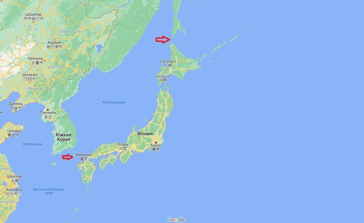 карта япония