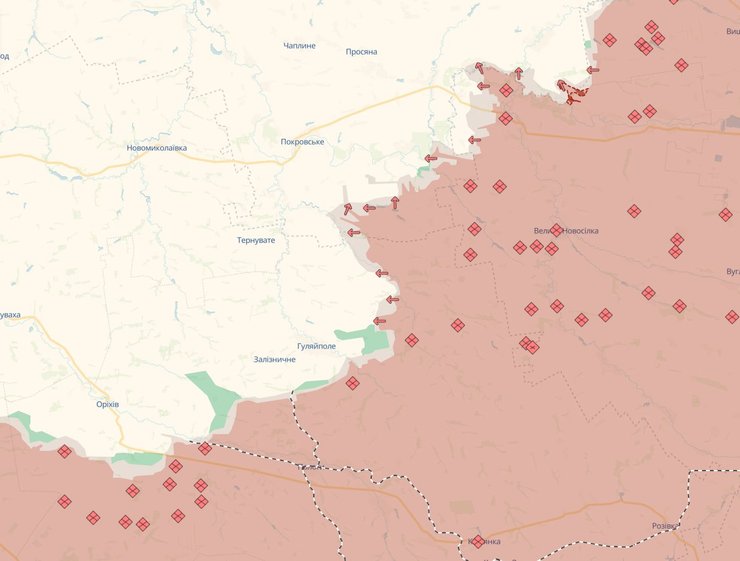 карта Гуляй поле карта боев Гуляй Поле