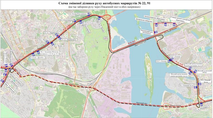 Карта руху транспорту у Києві