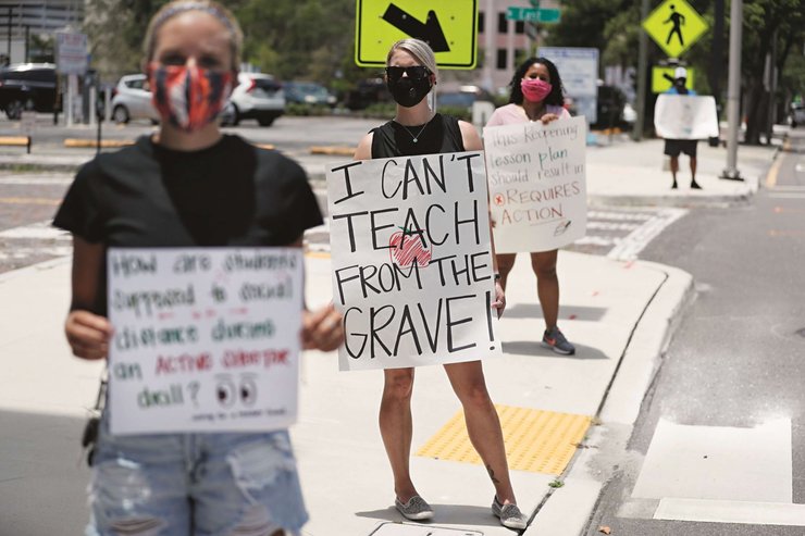 протесты, школа, 1 сентября, учебный год, США, карантин, коронавирус