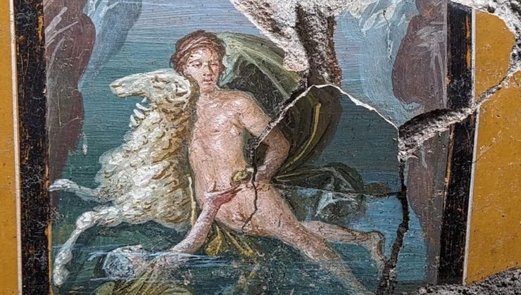 комната, Помпеи, пепел, вулкан, лава, извержение, археология, археологи, город, исследования, исследователи, синий, цвет, ритуал, язычники, времена года, женщины