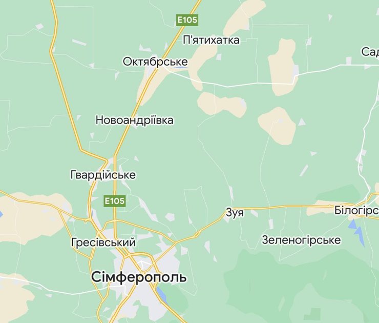 карта, Крым, Гвардейское, Октябрьское