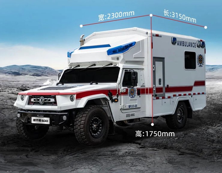 китайский хаммер, скорая помощь, Китайский Hummer, Dongfeng Mengshi Retrograde 500