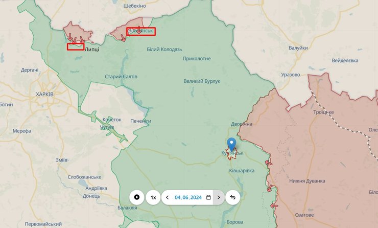 Наступ РФ на Харків, Куп'янськ, ситуація, карта, 5 червня