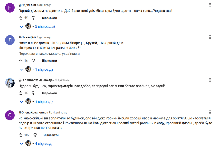 Комментарии пользователей сети