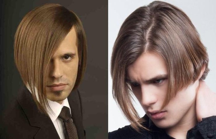 Мужской удлиненный боб стрижка