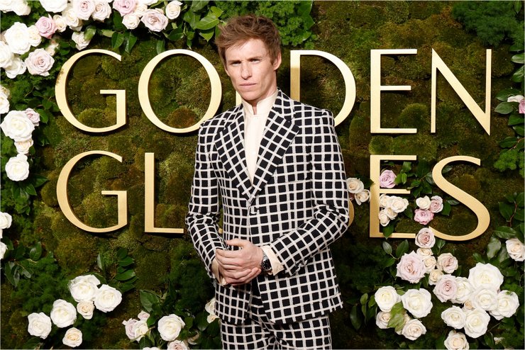 Эдди Редмэйн Золотой глобус 2025, красная дорожка 2025, модные тенденции Золотого глобуса, звезды Голливуда