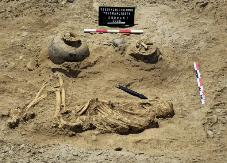 археологи раскопали захоронение воина