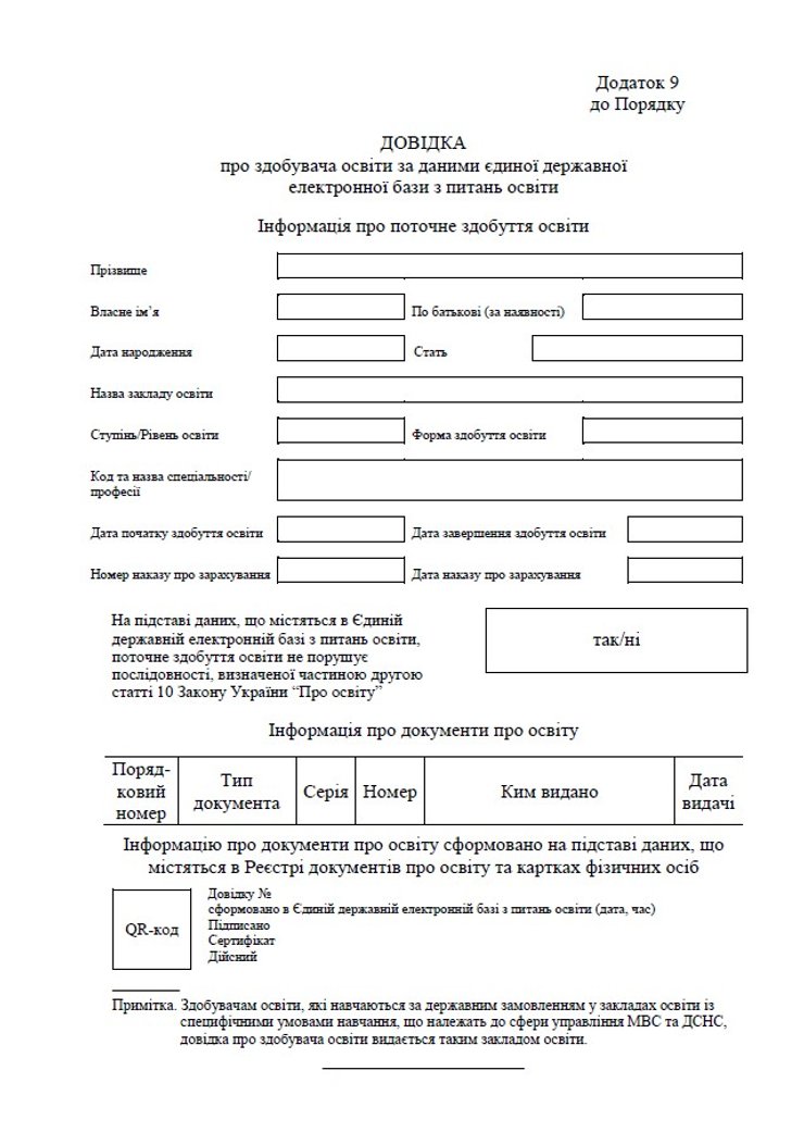 Мобилизация в Украине, приложение 9, справка об обучении, студенты мобилизация, отсрочка для студентов