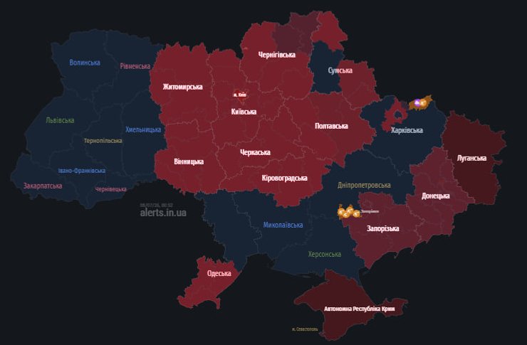карта повітряних тривог