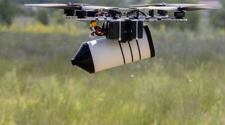 Испытания дрона Stalker на оптоволокне