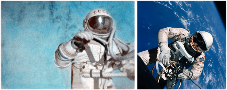 Первый выход астронавтов в открытый космос. Фото: NASA