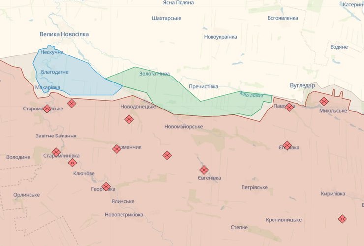 Карта, Новодонецкое, DeepState