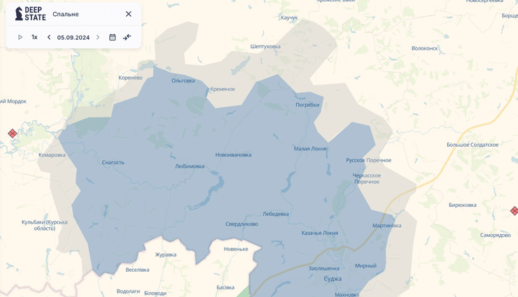 Карта DeepState: Курская область
