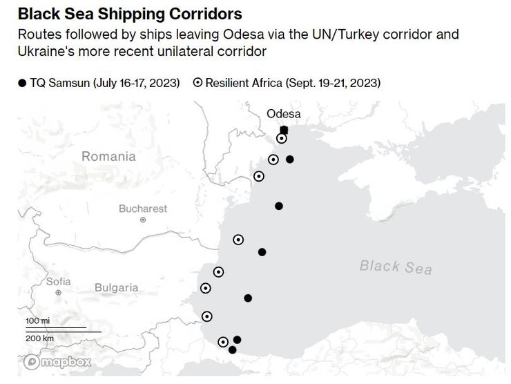 Черное море, карта