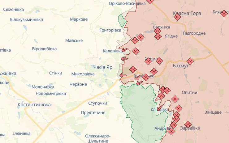 Карта боевых действий на Донбассе