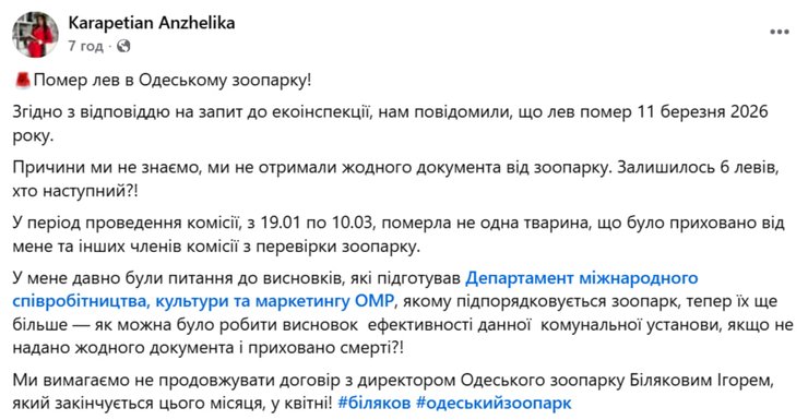 Карапетян зоопарк лев