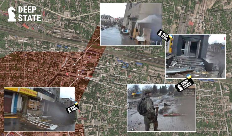 Фото и карта геолокации россиян в центре города, DeepState, 26 ноября