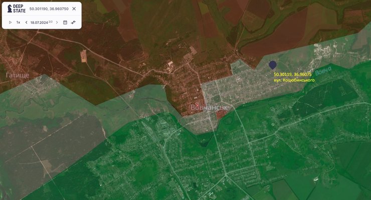 Бої на сході, Вовчанськ, карта, бої, ЗС РФ, ЗСУ, 19 липня, DeepState