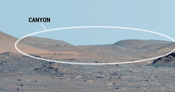 каньон, Красная планета, небо, снимок