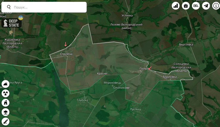 Карта боевых действий на Харьковщине